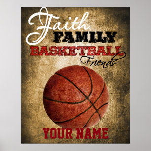 Boys Room Decke Basketball Personalisiert Poster