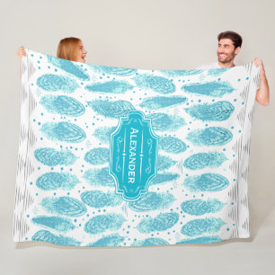 Boys Room Moderne Abstrakte Federn Muster Fleecedecke