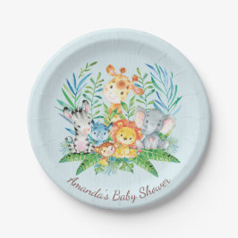 Boys Safari Jungle Baby Shower 7" Plättchen Pappteller