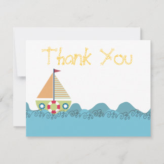 Boys Sail Boat Geburtstag Vielen Dank, dass Sie si Dankeskarte