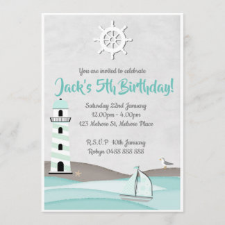 Boys Sail Invitation Boat Geburtstag Party einlade Einladung
