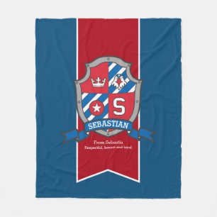 Boys Sebastian Buchstabe S Name bedeutet blaue Dec Fleecedecke