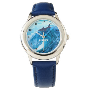 Boys Shark Ocean Fish Niedlich Moderne Blue Kids Armbanduhr