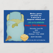 Boys Sleepover Slumber Party Geburtstagseinladung