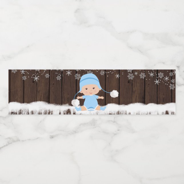 Boys Snowflake Baby Dusche Wasserflaschen Labels Wasserflaschenetikett (Einzelnes Label)