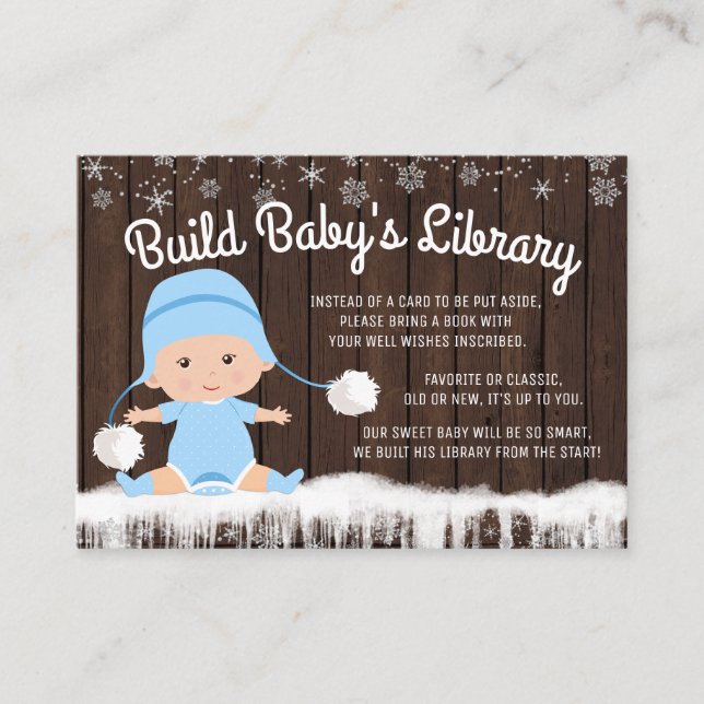 Boys Snowflake bringen ein Buch Baby Showcard Begleitkarte (Vorderseite)