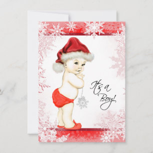 Boys Snowflake Weihnachtsdusche Einladung