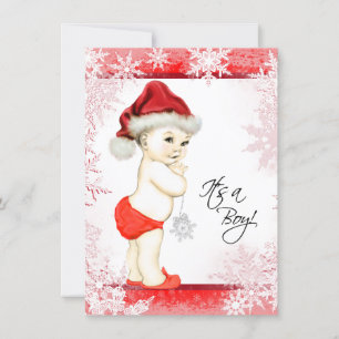 Boys Snowflake Weihnachtsdusche Einladung
