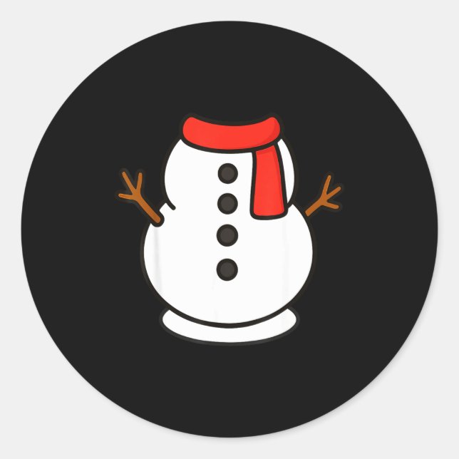 Boys Snowman Shirt Kids Snowman Costume Christmas  Runder Aufkleber (Vorderseite)