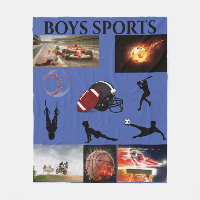 BOYS SPORTS FLEECE BLANKET. (Vorderseite)