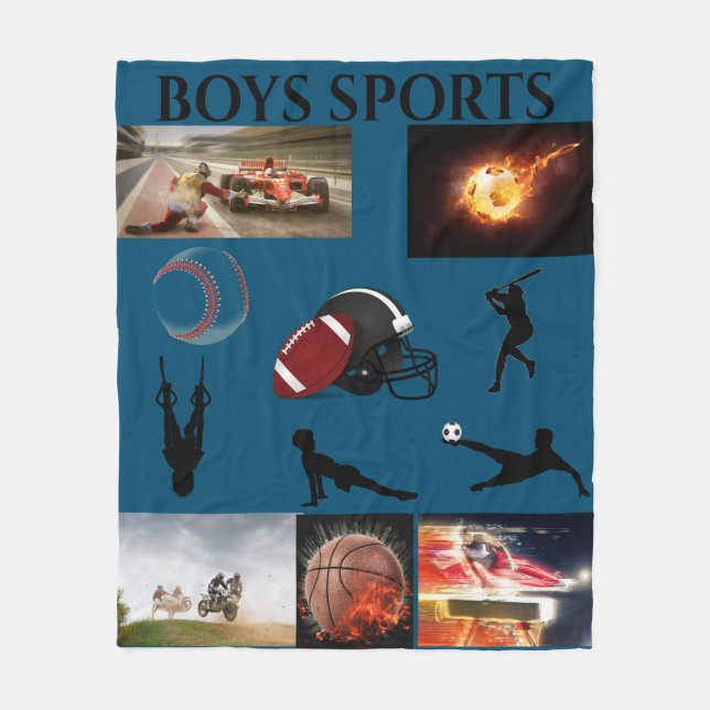 BOYS SPORTS FLEECE BLANKET. (Vorderseite)