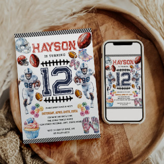 Boys Sports Football Geburtstagsparty Einladung