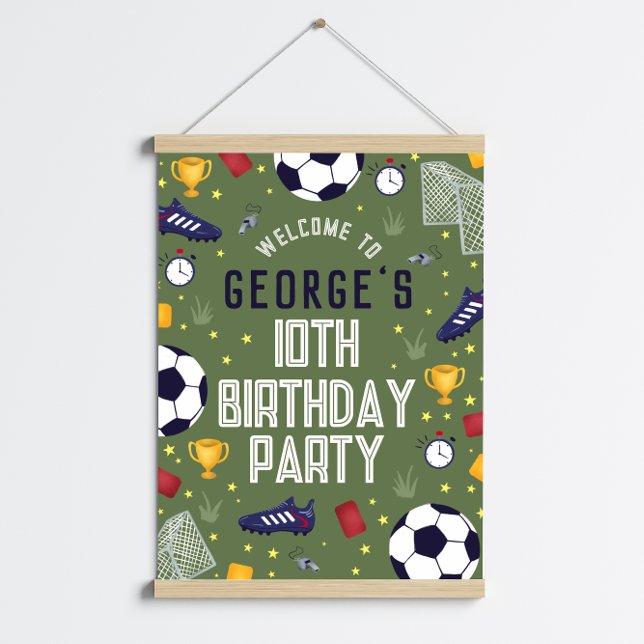 Boys Sports Soccer Birthday Welcome Sign Poster (Von Creator hochgeladen)