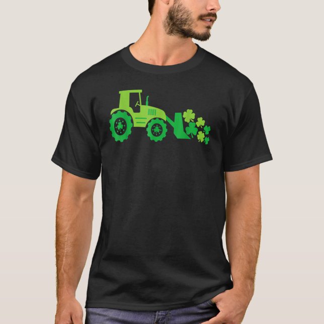 Boys St Patricks Day Crane Truck Construction Todd T-Shirt (Vorderseite)