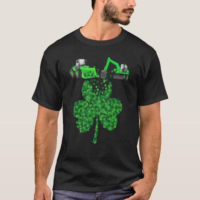 Boys St Patricks Day Crane Truck Construction Todd T-Shirt (Vorderseite)