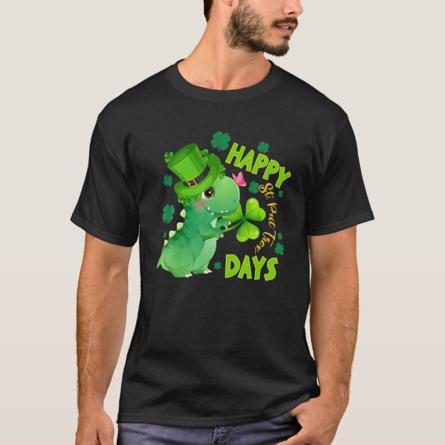 Boys St Patricks Day Dinosaur Dino Saurus Irish Sh T-Shirt (Vorderseite)