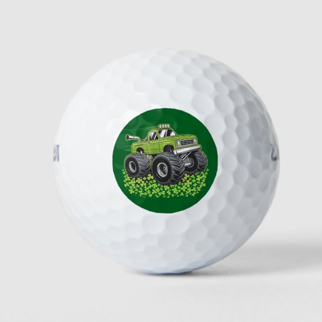 Boys St Patricks Day Kleinkind Lucky Monster Truck Golfball (Vorderseite)