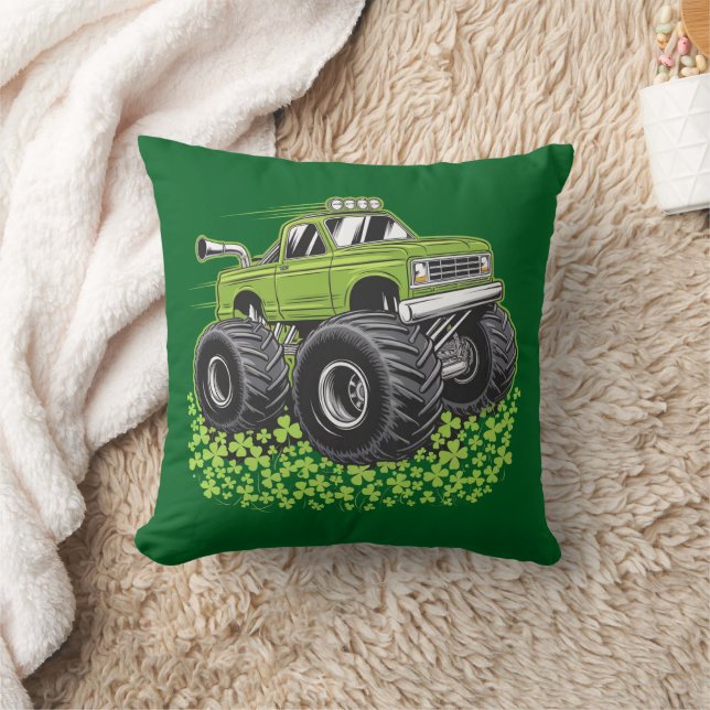 Boys St Patricks Day Kleinkind Lucky Monster Truck Kissen (Decke)