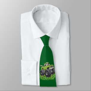 Boys St Patricks Day Kleinkind Lucky Monster Truck Krawatte