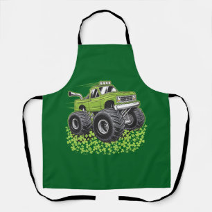 Boys St Patricks Day Kleinkind Lucky Monster Truck Schürze