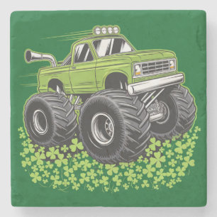 Boys St Patricks Day Kleinkind Lucky Monster Truck Steinuntersetzer