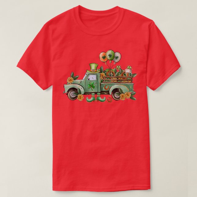 Boys St Patricks Day LKW-Lasten Luck Shamr T-Shirt (Design vorne)