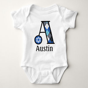 Boy's Star von David Hanukkah Bodysuit Monogramm A Baby Strampler