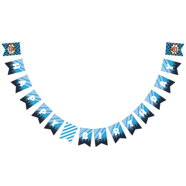 Boy's Superheld, Brown Hair Party - Banner (Alle)