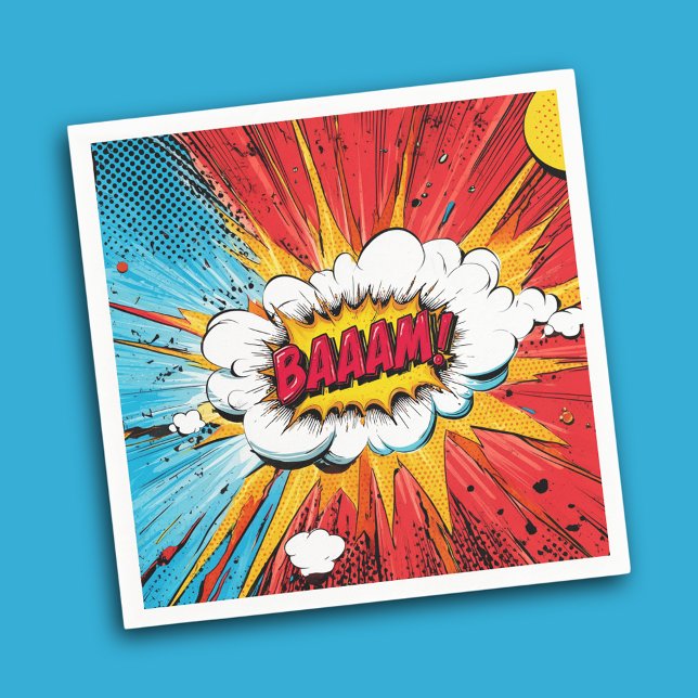 Boys Superhero Birthday Party Napkin Serviette (Von Creator hochgeladen)