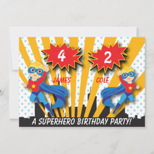 Boys Superhero Einladung zum Geburtstag