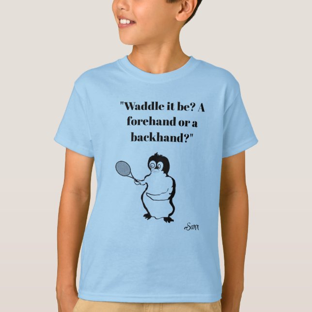 Boys T-Shirt : Penguin Tennis Player (Vorderseite)