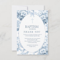 Boys Taufe Danke Karte, Blue Vintag Floral