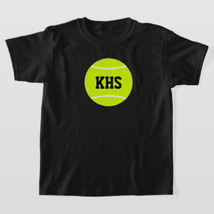 Boy's Tennis Player Custom School Letters T - Shir T-Shirt