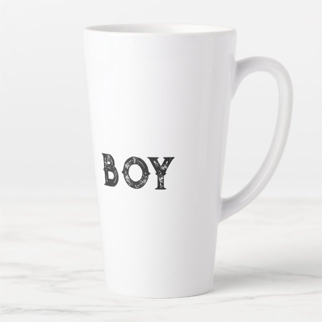 Boys Textname Schwarzer Text Color Latte Tasse (Rechts)