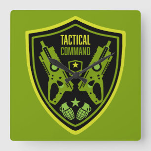 Boys Toy Dart Gun Battle Quadratische Wanduhr