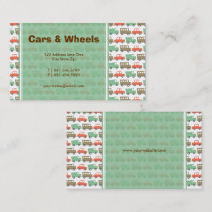 Boys Toys Fun Retro Pastels Niedliche Pkw-Busse Visitenkarte