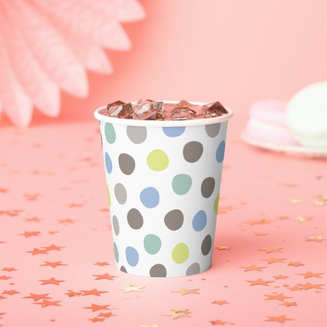 Boys Toys Kindermädchen Pastel Blue Polka Dots Pappbecher (Insitu)