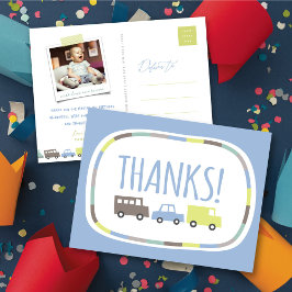 Boys Toys Pastel Blue Kid Geburtstagsparty Danke Postkarte