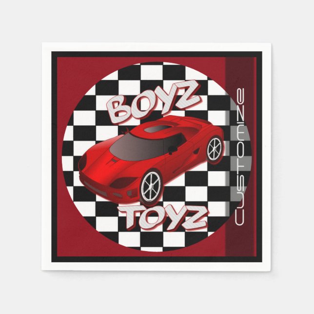Boys Toys Red Sports Car Serviette (Vorderseite)