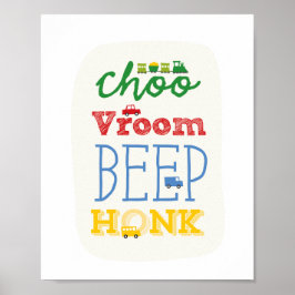 Boys Toys Transport Car Train Bus Baby Kinderzimme Poster