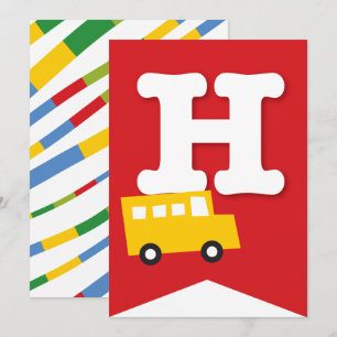 Boys Toys Transport Happy Birthday Party Banner Einladung