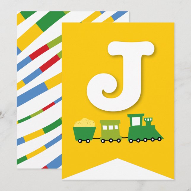 Boys Toys Transport Happy Birthday Party Banner Einladung (Vorne/Hinten)