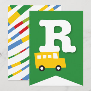 Boys Toys Transport Happy Birthday Party Banner Einladung