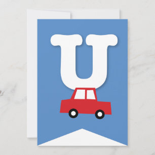 Boys Toys Transport Happy Birthday Party Banner Einladung