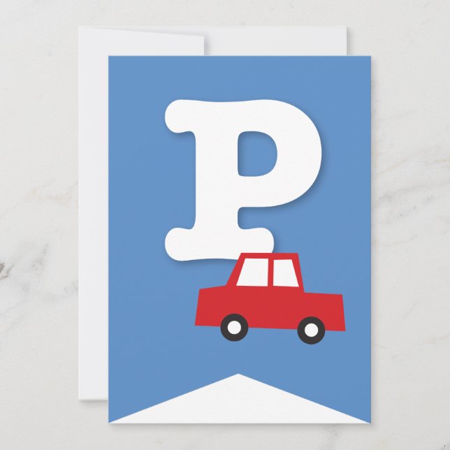 Boys Toys Transport Happy Birthday Party Banner Einladung (Vorderseite)