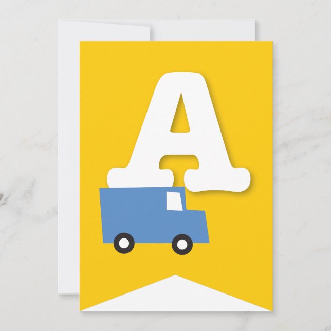 Boys Toys Transport Happy Birthday Party Banner Einladung (Vorderseite)