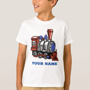 Boys Train Geschenk Persönlicher Name T Shirt