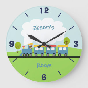 Boys Train Wall Clock Große Wanduhr