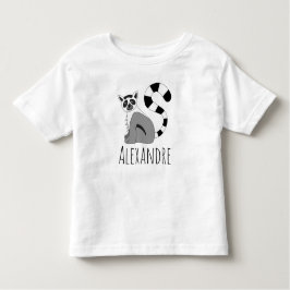 Boys Trendy Niedlich Dschungel Lemur und Name Kleinkind T-shirt