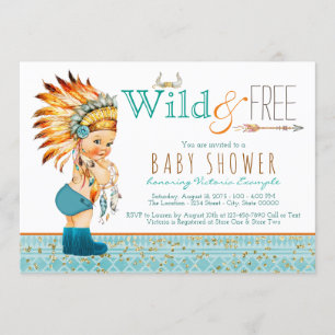 Boys Tribal Boho Wild und kostenlose Baby-Dusche Einladung